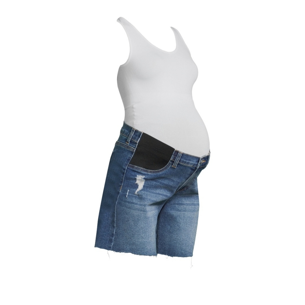 Maternity Jean Shorts Large Bermuda Brand New Time and Tru